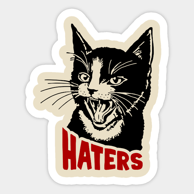 Cat and haters Sticker by My Happy-Design